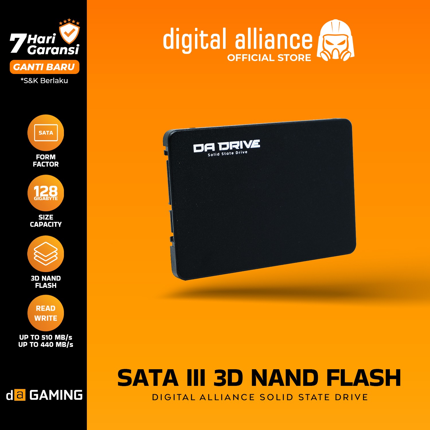 SSD DA Solid State Drive DA 128GB 2.5 SATA III 3D NAND